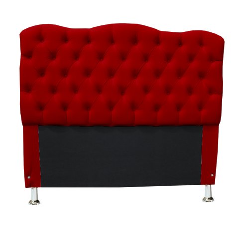 Cabeceira Capitone Estofada para Cama Box Casal Padrão 1.38 - Suede - Sv Decor:vermelho