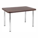Ver imagem 5 de Conjunto Sala de Jantar Mesa com 4 Cadeiras Marrom/Cromado/Nogueira/Preto