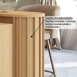 Bancada de Cozinha 164cm com Tampo para Ilha Canto Arredondado Aura Luciane Móveis - 6