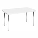 Ver imagem 5 de Conjunto Sala de Jantar Mesa com 4 Cadeiras Branco/Cromado/Marrom