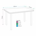 Ver imagem 3 de Conjunto Sala de Jantar Mesa com 4 Cadeiras Branco/Cromado/Marrom