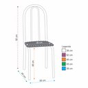 Ver imagem 4 de Conjunto Sala de Jantar Mesa com 4 Cadeiras Branco/Cromado/Marrom