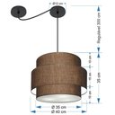 Ver imagem 2 de Lustre Sala de Jantar com Desvio Vivare Md-4397 Cúpula em Tecido 40cm