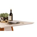 Ver imagem 4 de Conjunto: Mesa de Cozinha Fler c/ Tampo Madeirado c/ Vidro 90x90cm e 4 Cadeiras Lia Freijo/Off White