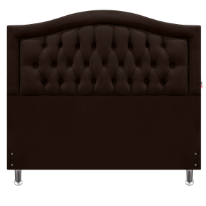 Cabeceira Cama Casal Capitone Sophia Provençal Suede Marrom 120 Rbl