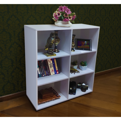 Estante Liverpool c/ 6 Nichos - Cor Branca (Moderna, Compacta c/ Ótimo Acabamento)