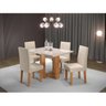Conjunto Mesa de Jantar Retangular 120x90 Ville com 4 Cadeiras Venus e Buffet 4 Portas Eifel - 3