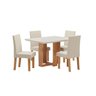 Conjunto Mesa de Jantar Retangular 120x90 Ville com 4 Cadeiras Venus e Buffet 4 Portas Eifel - 4
