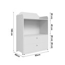 Ver imagem 4 de Cômoda Infantil Mini Pequena 2 Gavetas com Nicho Prateleira Mdf para Quarto Infantil e Bebê - Branco