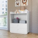Ver imagem 1 de Cômoda Infantil Mini Pequena 2 Gavetas com Nicho Prateleira Mdf para Quarto Infantil e Bebê - Branco