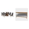 Conjunto Mesa de Jantar Retangular 200x90 Pipa com 8 Cadeiras Vegas e Buffet 4 Portas com Espelhos a - 2