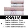 Jogo de Toalhas 4 Peças - Banho e Rosto Algodão Antipiling Yuna Karsten - Emcompre - 3