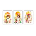 Ver imagem 2 de Kit Quadros Decorativos Infantil Animais Abstrato Kit128