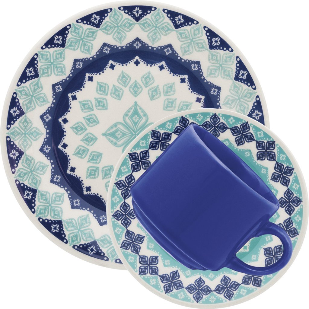 Kit Jogo Café Lanche Oxford Donna Lola 16 Peças MadeiraMadeira