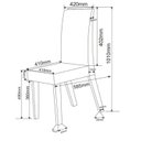 Ver imagem 7 de Conjunto Mesa de Jantar Retangular 180x90 Epic com 6 Cadeiras Iza e Buffet 4 Portas Eifel Cinza/Mel/Grafite