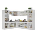 Ver imagem 6 de Armário de Cozinha Completa de Canto com Rodapé Veneza Multimóveis Mp2081.964 Branco/preto