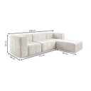 Ver imagem 4 de Sofá Modular com Puff 3 Lugares Bouclé Bege na Caixa 258cm