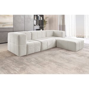 Sofá Modular  3 Lugares + Puff Bouclé