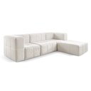 Ver imagem 3 de Sofá Modular com Puff 3 Lugares Bouclé Bege na Caixa 258cm