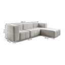 Ver imagem 4 de Sofá Modular com Puff 3 Lugares Bouclé Cinza na Caixa 258cm