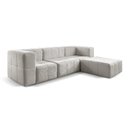 Ver imagem 3 de Sofá Modular com Puff 3 Lugares Bouclé Cinza na Caixa 258cm