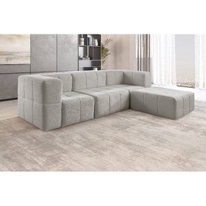 Sofá Modular  3 Lugares + Puff Bouclé
