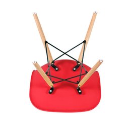 KIT - Mesa Eames com tampo de vidro 90 cm + 2 cadeiras Eiffel DSW Vermelho - 8