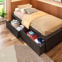 Ver imagem 6 de Cama Juvenil Solteiro com 2 Gavetas Deva Yescasa Preto