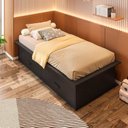 Ver imagem 5 de Cama Juvenil Solteiro com 2 Gavetas Deva Yescasa Preto