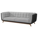 Ver imagem 6 de Sofá 3 Lugares 240cm Coin Pu Preto | Linho Cinza Claro - Sallar Home