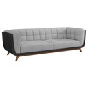 Ver imagem 1 de Sofá 3 Lugares 240cm Coin Pu Preto | Linho Cinza Claro - Sallar Home