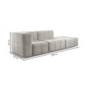 Ver imagem 4 de Sofá Modular 3 Lugares Bouclé Cinza Sofá na Caixa 258cm