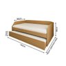 Bicama Cama Auxiliar Americana Luxo em Mdf Resistente Nobre Amendoa - 3