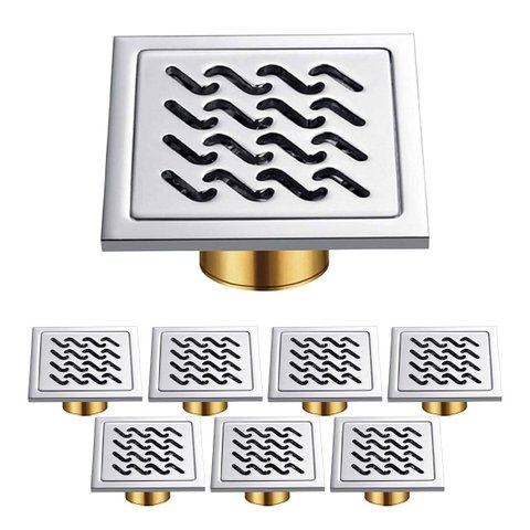 Ralo Aço Inox 10x10 Kit 7 Uni Banheiro Lavabo Higienico Anti Odor Inseto Resistente Cozinha Lavander