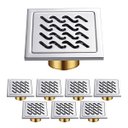 Ver imagem 1 de Ralo Aço Inox 10x10 Kit 7 Uni Banheiro Lavabo Higienico Anti Odor Inseto Resistente Cozinha Lavander