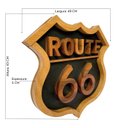 Ver imagem 2 de Placa Decorativa Rota 66 Madeira Alto Padrão em Relevo
