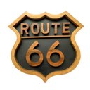 Ver imagem 1 de Placa Decorativa Rota 66 Madeira Alto Padrão em Relevo