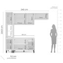 Ver imagem 3 de Armário de Cozinha Modulada Completa 4 Peças 240cm sem Tampo 100% Mdf Amara Politorno Móveis