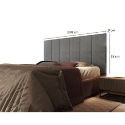 Cabeceira Cama Box Solteiro 0,88 Flora:cinza - 4