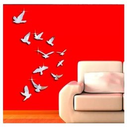Espelho Acrílico Decorativo Pássaros Aves Quarto Sala 11pcs - 5