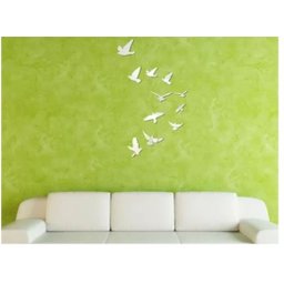 Espelho Acrílico Decorativo Pássaros Aves Quarto Sala 11pcs - 4