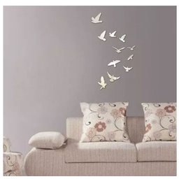 Espelho Acrílico Decorativo Pássaros Aves Quarto Sala 11pcs - 2