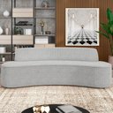Ver imagem 2 de Sofá 3 Lugares Curvo Sala de Estar Living Cancún D02 Bouclê Cinza 210cm Pb-02 - Lyam Decor