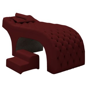 Maca Salão de Beleza Para Esteticista Charme e Puff Escada Estofada 190x80cm Suede - Desk Design Bor