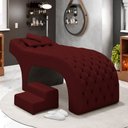 Ver imagem 2 de Maca Salão de Beleza Para Esteticista Charme e Puff Escada Estofada 190x80cm Suede - Desk Design Bor