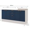 Cozinha Modulada 2 Peças com Tampo Impermeável 100% Mdf Portas Provençais - 4