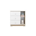 Ver imagem 2 de Cômoda Infantil Flofy com Pés, 1 Porta, 3 Gavetas com Corrediças Telescópica Marrom/Marromle