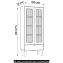 Ver imagem 4 de Cristaleira Porta de Vidro 80cm 2 Portas Pé Madeira Luara Off White A10 - Mpozenato