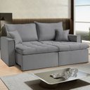 Ver imagem 1 de Sofá Cama Dallas 170 cm sem Caixa Veludo Prata Cinza