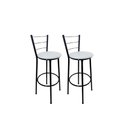 Ver imagem 1 de Kit 2 Banqueta Alta Preta Cozinha Gourmet Americana Balcão:branco